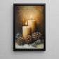 Interesting Christmas Canvas Painting, Candles and Pine Cones Wall Art Decor, Xmas Poster Gift