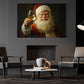 Interesting Christmas Canvas Painting, Santa Claus Enjoying Wine Wall Art Decor, Xmas Poster Gift