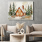 Interesting Christmas Canvas Painting, Warming House In Snow Wall Art Decor, Xmas Poster Gift