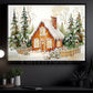 Interesting Christmas Canvas Painting, Warming House In Snow Wall Art Decor, Xmas Poster Gift
