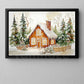 Interesting Christmas Canvas Painting, Warming House In Snow Wall Art Decor, Xmas Poster Gift