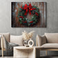 Christmas Pine Cones Canvas Painting, A Festive Wreath Winter Wall Art Decor, Xmas Poster Gift For Pine Cones Lovers