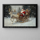 Christmas Santa Canvas Painting, Santa's Holiday Voyage Wall Art Decor, Xmas Poster Gift