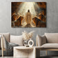 Jesus Canvas Painting, Majesty Amongst the Lions Wall Art Decor, Poster Gift For Jesus Lovers