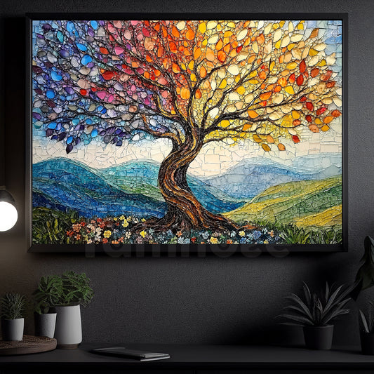 Modern Art Canvas Painting, Colorful Whispers of Nature Wall Art Decor, Poster Gift For Modern Art Lovers