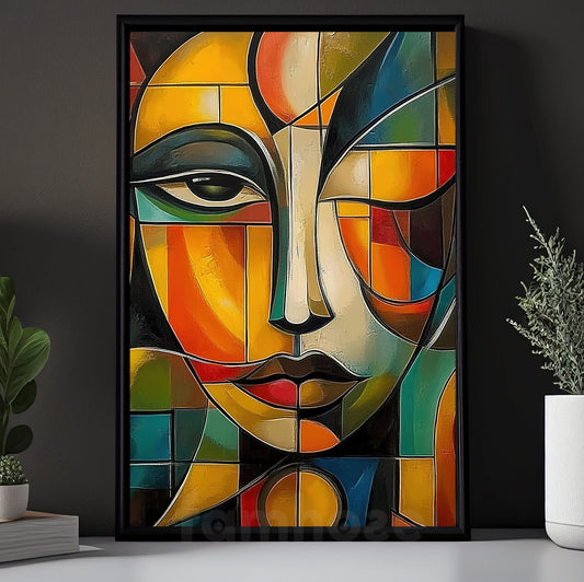 Modern Art Canvas Painting, Abstract Vivid Visage Wall Art Decor, Poster Gift For Modern Art Lovers