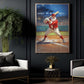 Christmas Baseball Canvas Painting, Santa Claus Playing Baseball Wall Art Decor, Xmas Poster Gift