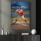 Christmas Baseball Canvas Painting, Santa Claus Playing Baseball Wall Art Decor, Xmas Poster Gift