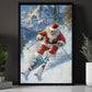 Funny Christmas Skiing Canvas Painting, Santa On Skis Winter Wall Art Decor, Xmas Poster Gift For Skiing Lovers