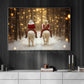 Christmas Cowboy Canvas Painting, Riding Horse In Winter Wall Art Decor, Xmas Poster Gift For Cowboy And Cowgirl Lovers