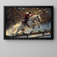 Christmas Canvas Painting, Santa Claus Riding Horse Winter Wall Art Decor, Xmas Poster Gift For Riding Horse Lovers