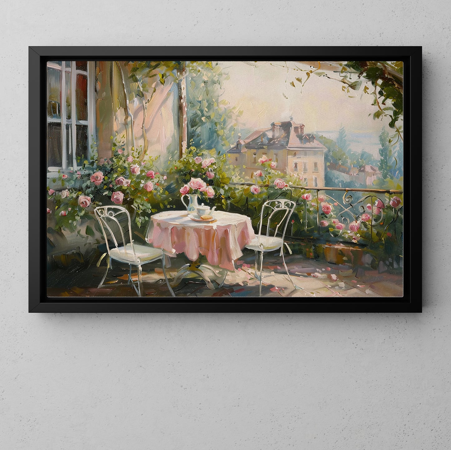 Idyllic Garden Canvas Painting, Floral Wall Art Decor, Poster Gift For Flower Lovers