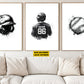 Set Of 3 Baseball Canvas Painting, Helmet, Player and Ball, Sport Wall Art Decor, Poster Gift For Baseball Lovers