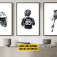 Set Of 3 Personalized Lacrosse Boy Canvas Painting, Helmet, Player And Lacrosse Stick, Sport Wall Art Decor, Poster Gift For Lacrosse Lovers