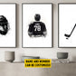 Set Of 3 Personalized Hockey Boy Canvas Painting, Helmet, Player and Hockey Stick, Sport Wall Art Decor, Poster Gift For Hockey Lovers