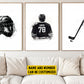 Set Of 3 Personalized Hockey Boy Canvas Painting, Helmet, Player and Hockey Stick, Sport Wall Art Decor, Poster Gift For Hockey Lovers