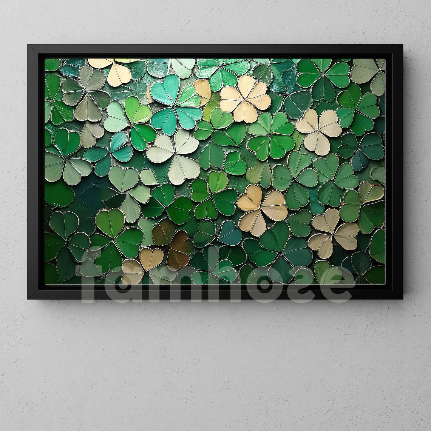 St Patrick's Day Canvas Painting, Vibrant Green Clover Wall Art Decor, Irish Poster Gift