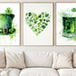 Set Of 3 St Patrick's Day Canvas Painting, A Shamrock Love Story Wall Art Decor, Poster Gift For Beer Lovers
