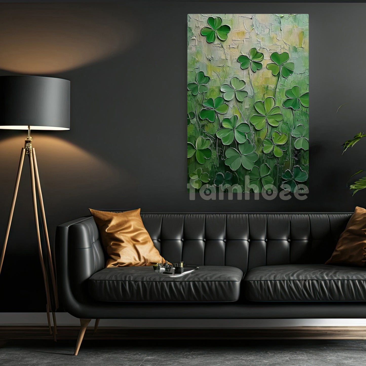 Patrick's Day Canvas Painting, A Symphony Of Clovers Wall Art Decor, Poster Gift For Shamrock Lovers