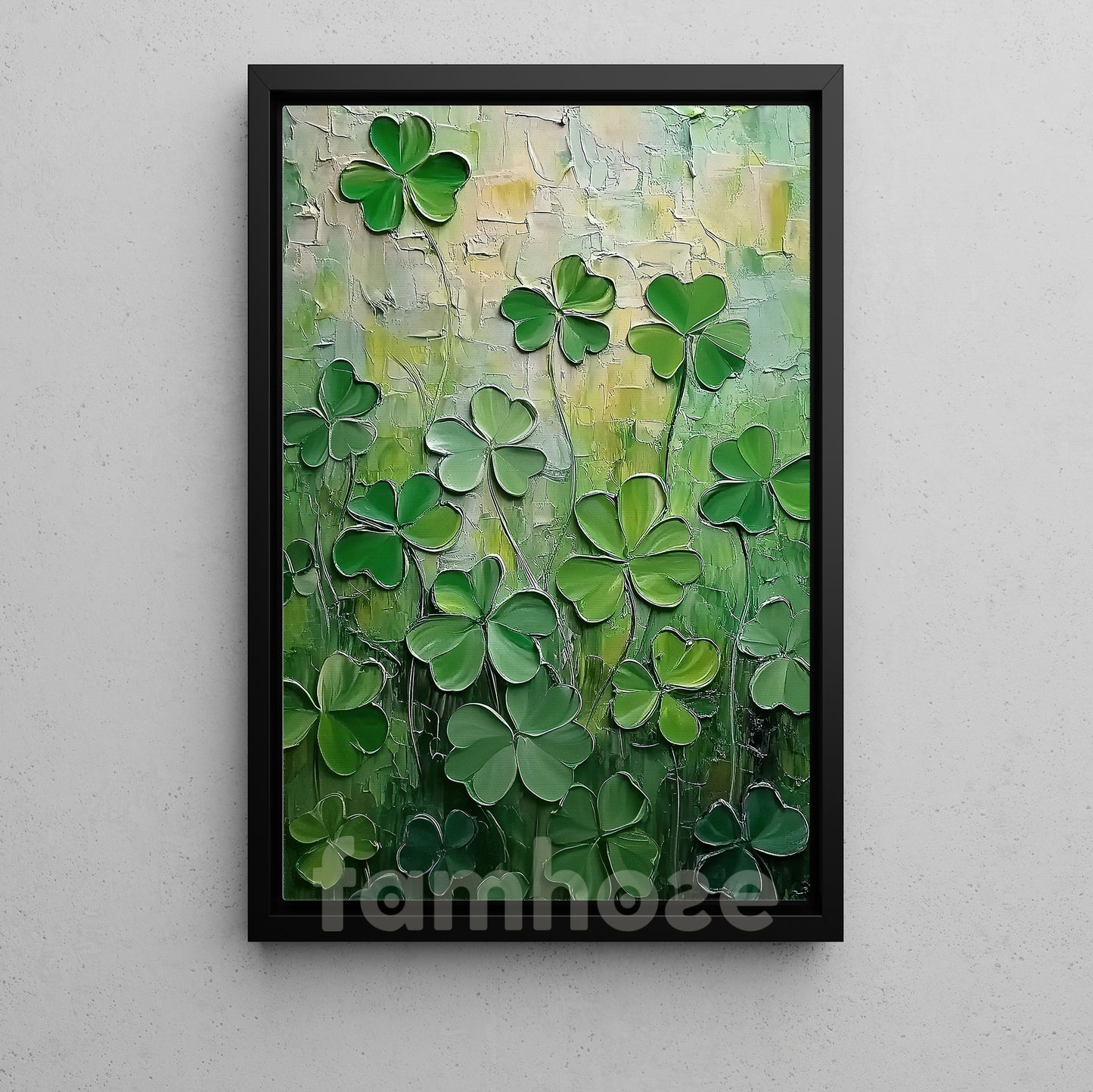 Patrick's Day Canvas Painting, A Symphony Of Clovers Wall Art Decor, Poster Gift For Shamrock Lovers