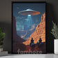 Cool Cowboy Canvas Painting, Cowboy And UFO Wall Art Decor, Poster Gift For Cowboy Lovers