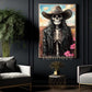 Cool Cowgirl Canvas Painting, Cowgirl Skeleton In Bloom Wall Art Decor, Poster Gift For Cowgirl Lovers