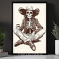Relax Cowgirl Canvas Painting, Chill Skeleton Cowgirl Wall Art Decor, Poster Gift For Cowgirl Lovers
