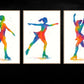 Set Of 3 Ice Skating Canvas Painting, The Growth Of The Skater Girl Wall Art Decor, Poster Gift For Ice Skating Lovers