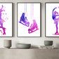 Set Of 3 Ice Skating Canvas Painting, Skater’s Dream Wall Art Decor, Poster Gift For Ice Skating Lovers