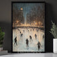 Ice Skating Canvas Painting, Winter Nights On Ice Wall Art Decor, Poster Gift For Ice Skating Lovers