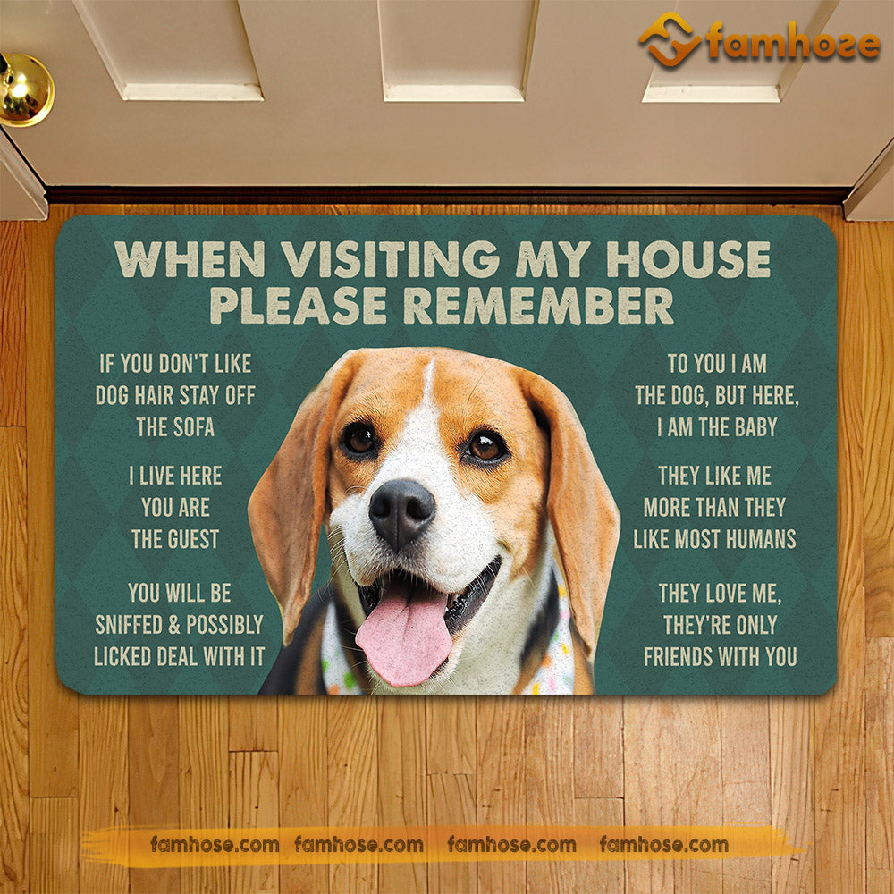 Beagles Dog Doormat, Please Remember I Live Here Gift For Dog Lovers, Housewarming Gift, Dog Decor