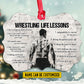 Personalized Motivational Wrestling Boy Christmas Ornament, Wrestling Life Lessons, Xmas Aluminum Ornament Gift For Wrestling Lovers