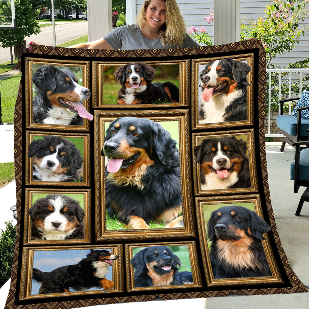 Dog Blanket, Baby Bernese Mountain Smile With You Fleece Blanket - Sherpa Blanket Gift For Dog Lovers, Dog Owners