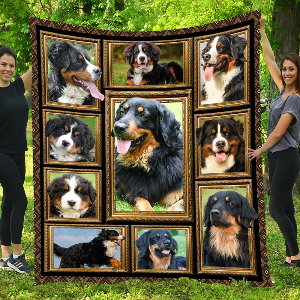 Dog Blanket, Baby Bernese Mountain Smile With You Fleece Blanket - Sherpa Blanket Gift For Dog Lovers, Dog Owners