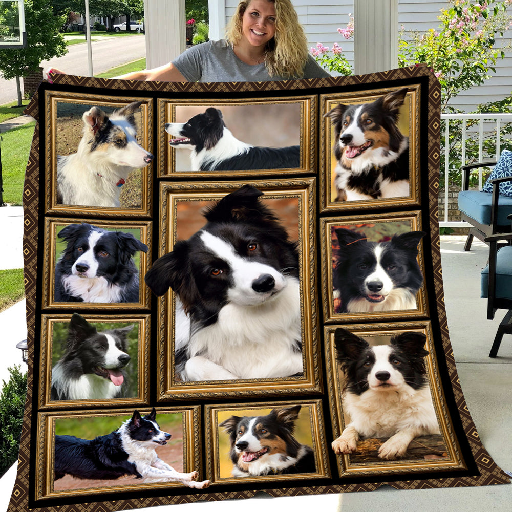 Cute Dog Blanket, Baby Border Collie Silly Looking At You Fleece Blanket - Sherpa Blanket Gift For Dog Lovers, Dog Owners