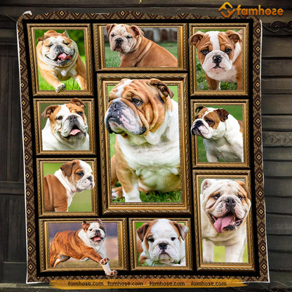 Dog Blanket, Look At Me I'm A Bulldog Fleece Blanket - Sherpa Blanket Gift For Dog Lovers, Dog Owners