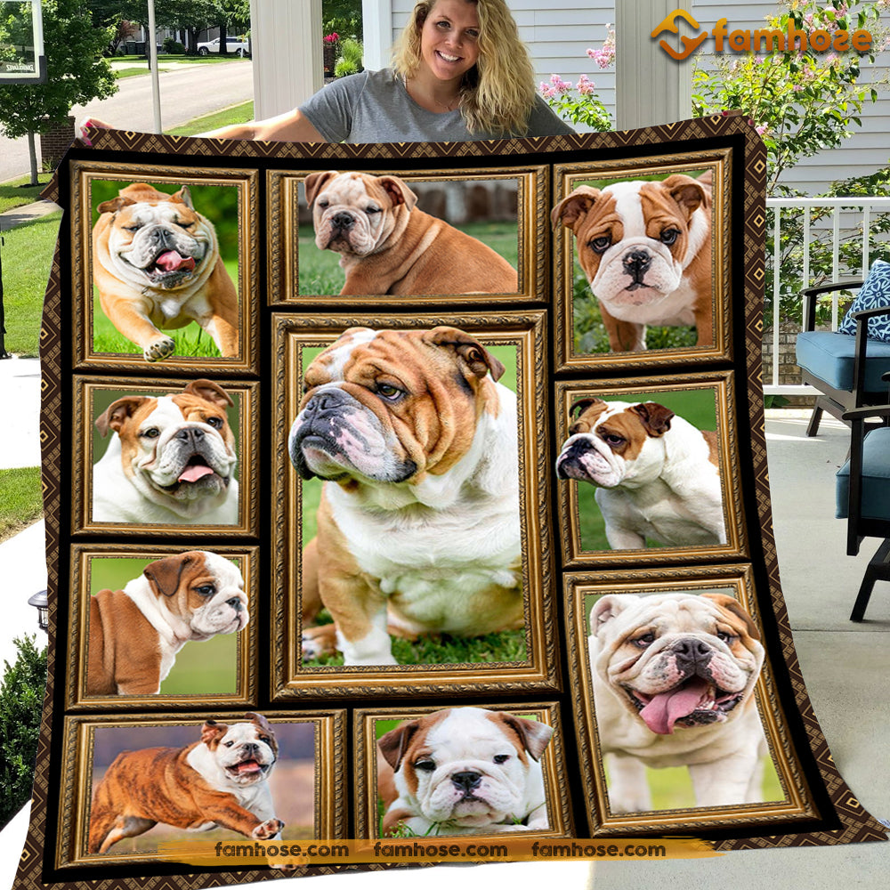 Dog Blanket, Look At Me I'm A Bulldog Fleece Blanket - Sherpa Blanket Gift For Dog Lovers, Dog Owners