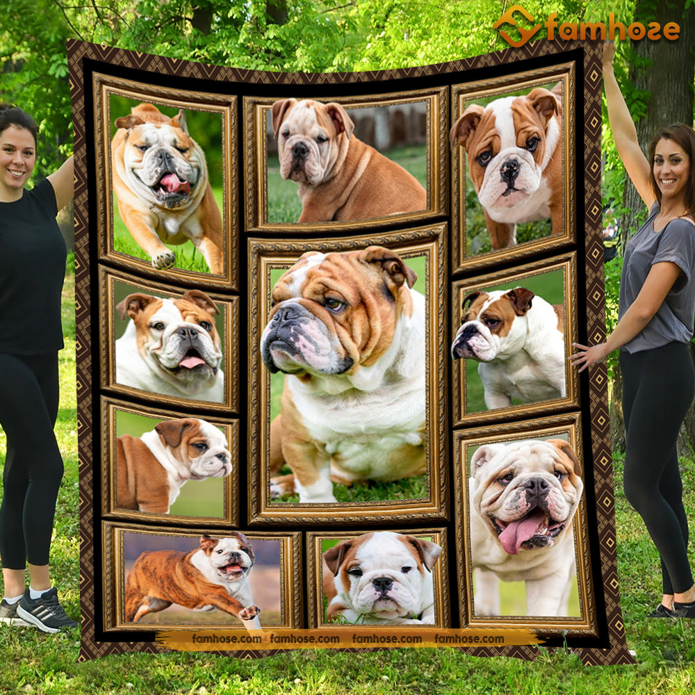 Dog Blanket, Look At Me I'm A Bulldog Fleece Blanket - Sherpa Blanket Gift For Dog Lovers, Dog Owners