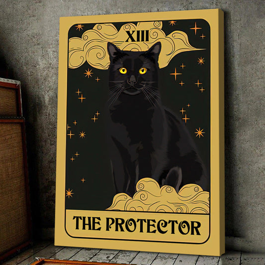 Cool Black Cat Poster & Canvas, The Protector, Gift For Cat Lovers, Cat Owners