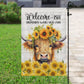 Highland Cow Flag, Welcome Ish Depends Who You Are, Gift For Highland Cow Lovers, Garden Flag, Farmers