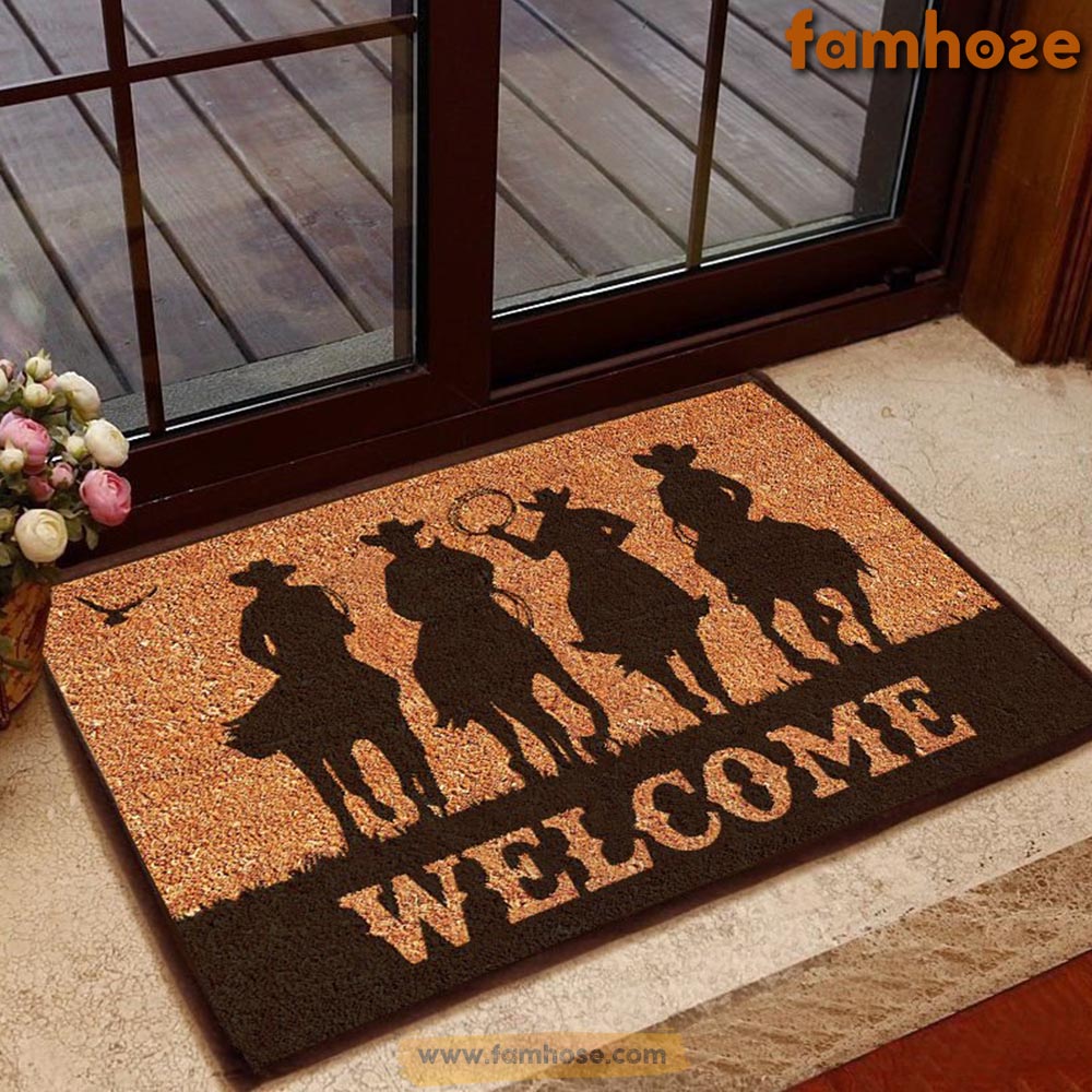 Cowboy Doormat,  Horse Riding Team Welcome Doormat