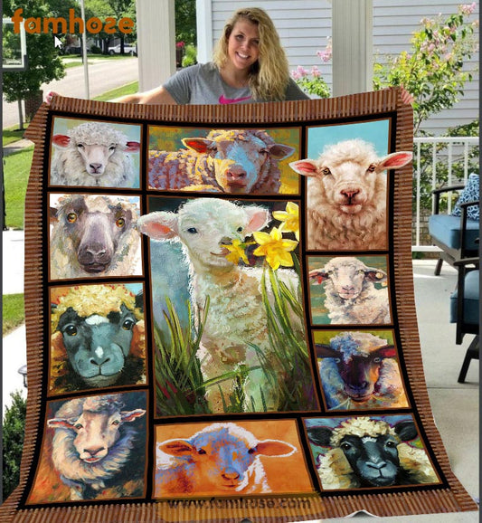 Cute Goat Blanket, Goat Fleece Blanket - Sherpa Blanket Gift For Goat Lover