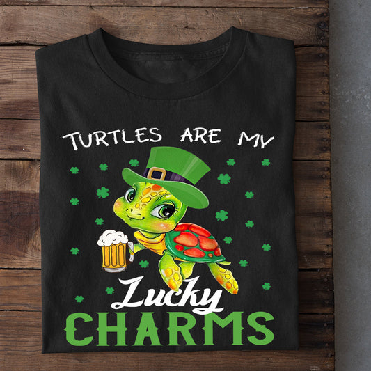 Cute Patrick's Day Turtle T-shirt, Turtles Are My Lucky Charms Lucky Hat Gift For Turtle Lovers, Turtle Owners, Turtle Tees