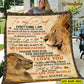Personalized Lion Blanket, To My Dad I Love You With All My Heart Fleece Blanket - Sherpa Blanket Father's Day Gift For Dad From Daughter