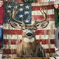 Deer Hunting Fleece Blanket, Patriotic Deer Hunting Woven Blanket, Cool Sherpa Blanket Gift For Deer Hunting Lovers
