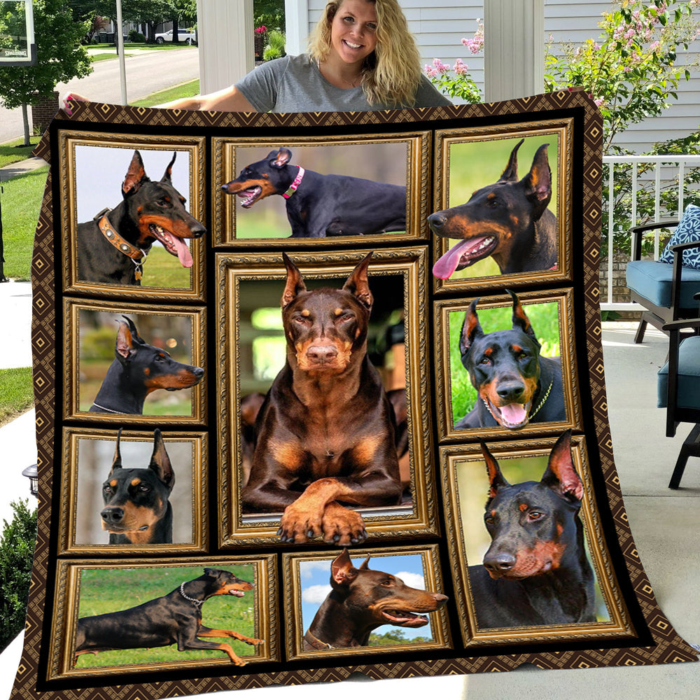 Dog Blanket, Doberman Pinscher Lie Here Fleece Blanket - Sherpa Blanket Gift For Dog Lovers, Dog Owners