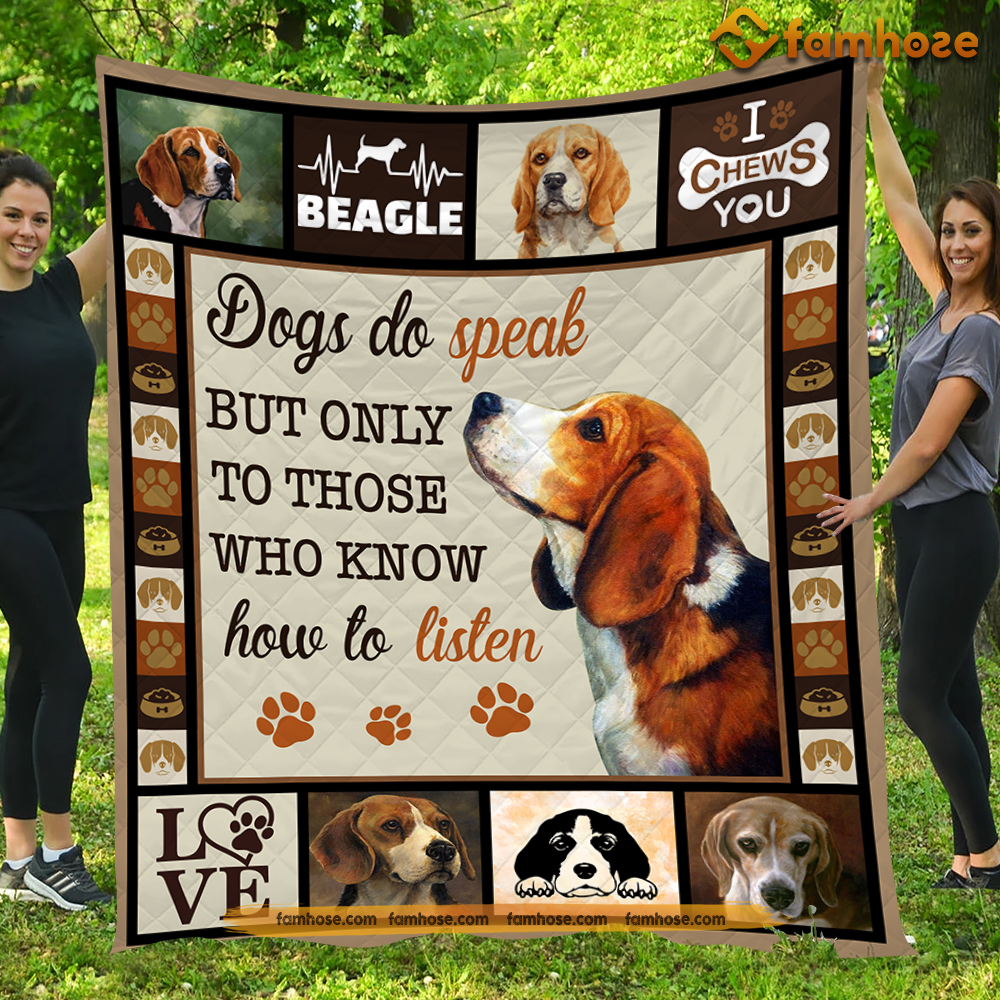 Dog Blanket, Dogs Do Speak But Only To Those Who Know How To Listen Fleece Blanket - Sherpa Blanket Gift For Dog Lovers, Dog Owners