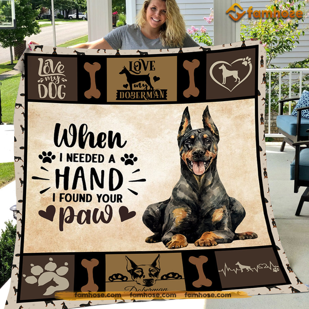 Dog Blanket, When I Needed A Hand I Found Your Paw Fleece Blanket - Sherpa Blanket Gift For Dog Lovers, Dog Owners