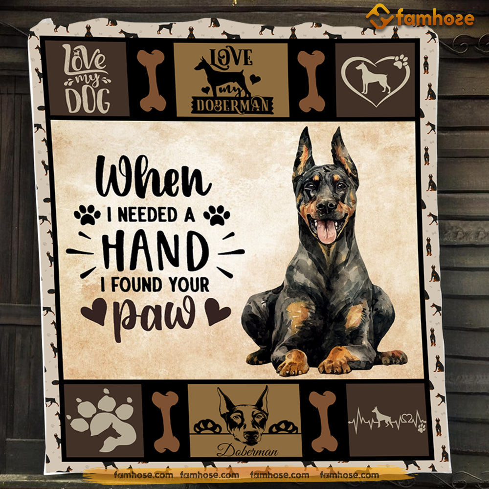 Dog Blanket, When I Needed A Hand I Found Your Paw Fleece Blanket - Sherpa Blanket Gift For Dog Lovers, Dog Owners