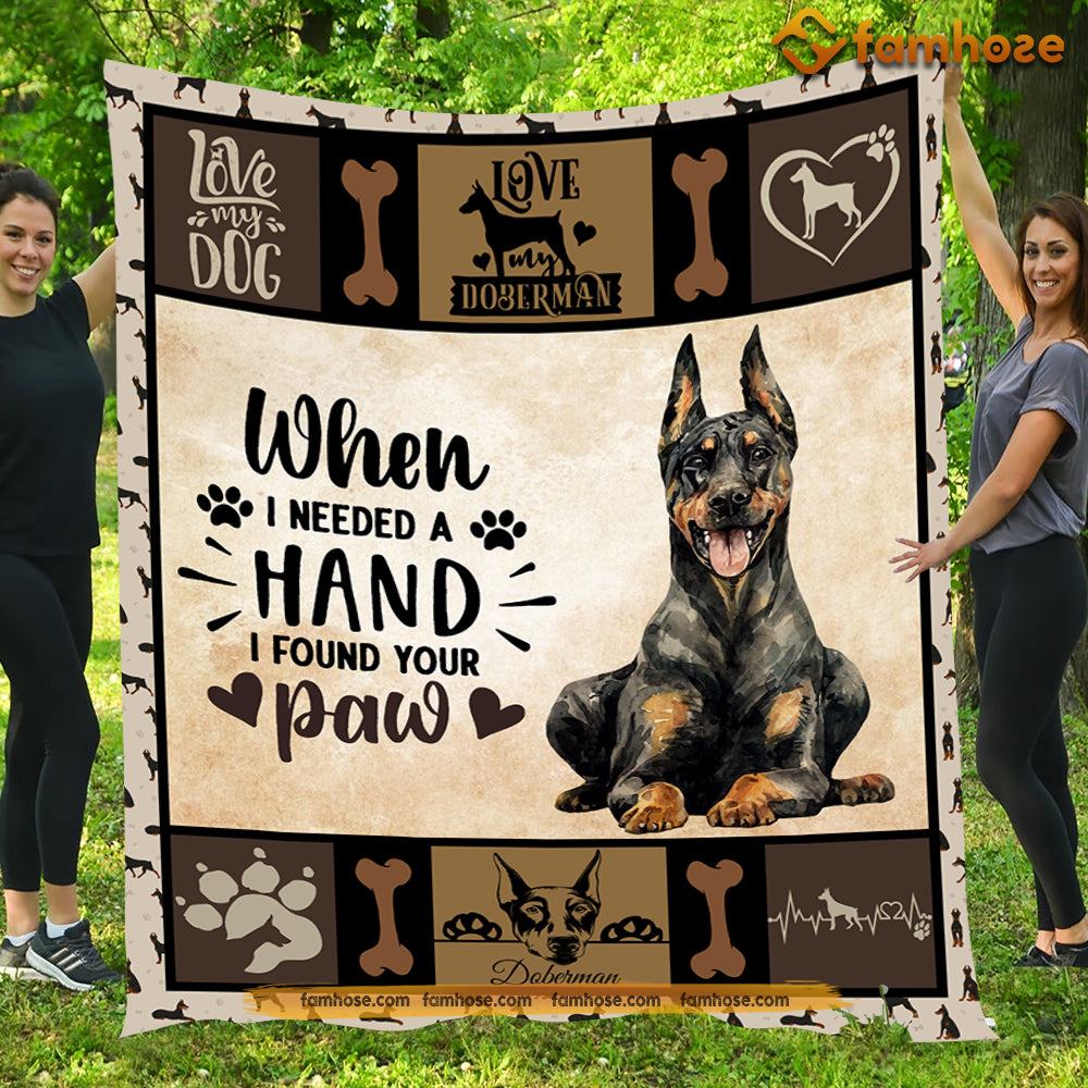 Dog Blanket, When I Needed A Hand I Found Your Paw Fleece Blanket - Sherpa Blanket Gift For Dog Lovers, Dog Owners